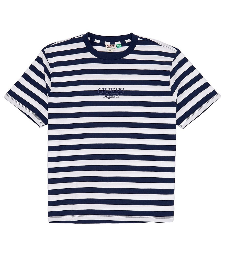 

Футболка Guess с короткими рукавами и простой полоской, синий