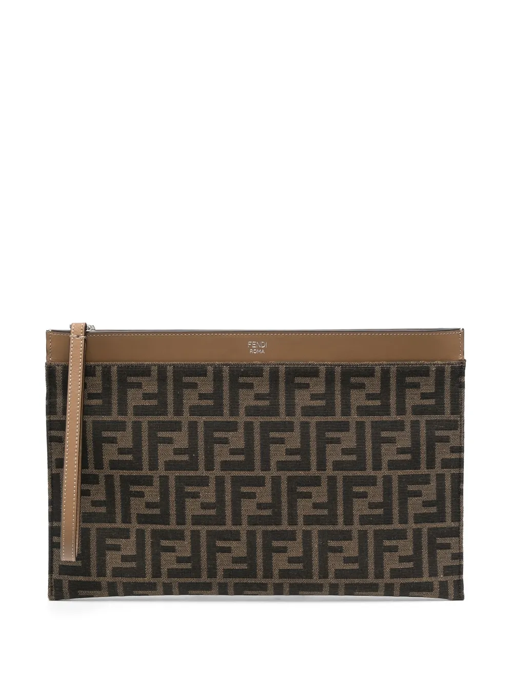 

Клатч с монограммой FENDI, коричневый