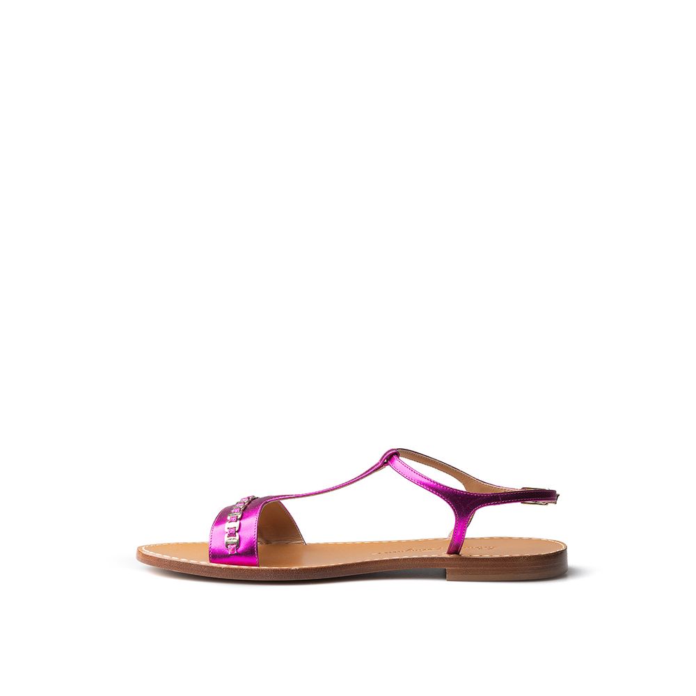 Сандалии из фиолетовой кожи Salvatore Ferragamo, фиолетовый — фото 2