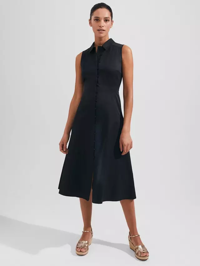 

Платье Hobbs Cathleen Sleeveless Midi Shirt, черный