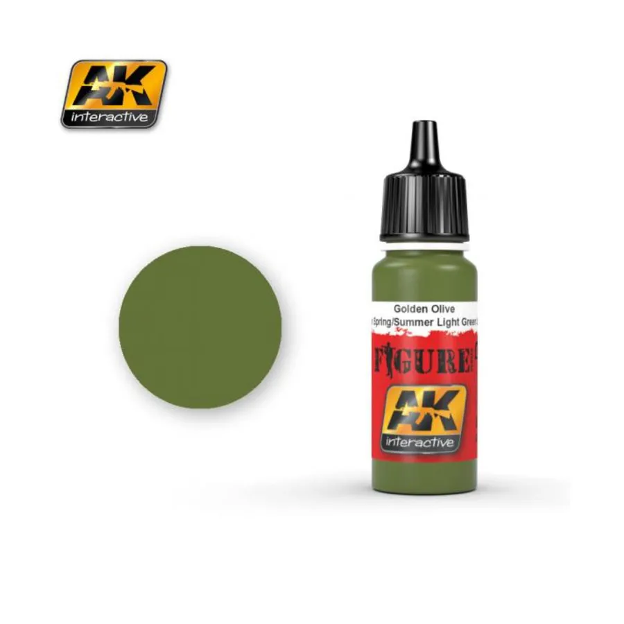 

Golden Olive/Waffen Весна/Лето Светло-зеленые пятна (акрил), Paint - Figure - Blue and Green Colors (AK-Interactive)