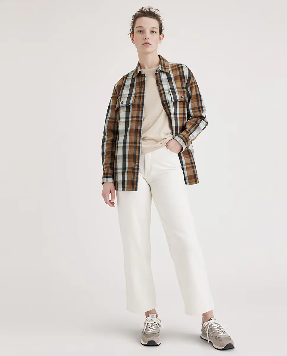 

Женская межсезонная фланелевая рубашка Dockers, цвет Caramelo