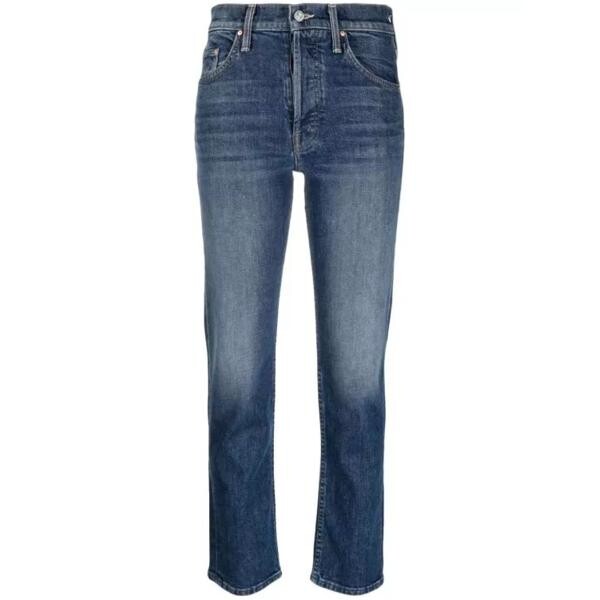 

Джинсы high-rise cropped skinny denim jeans Mother, синий