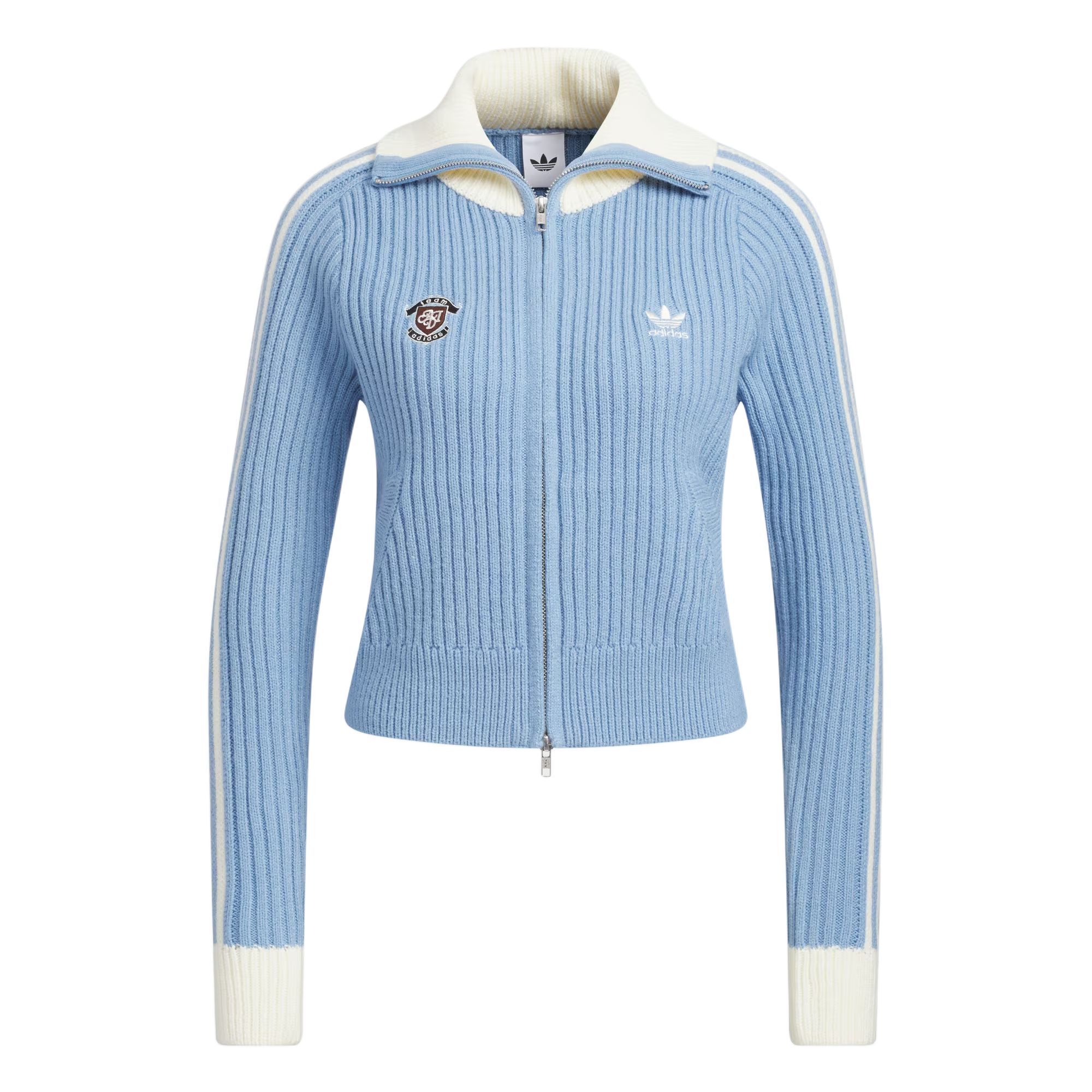 

Топ FW25 TEAM FULLZIP Knitwear Women's Adidas Originals, синий/слоновая кость