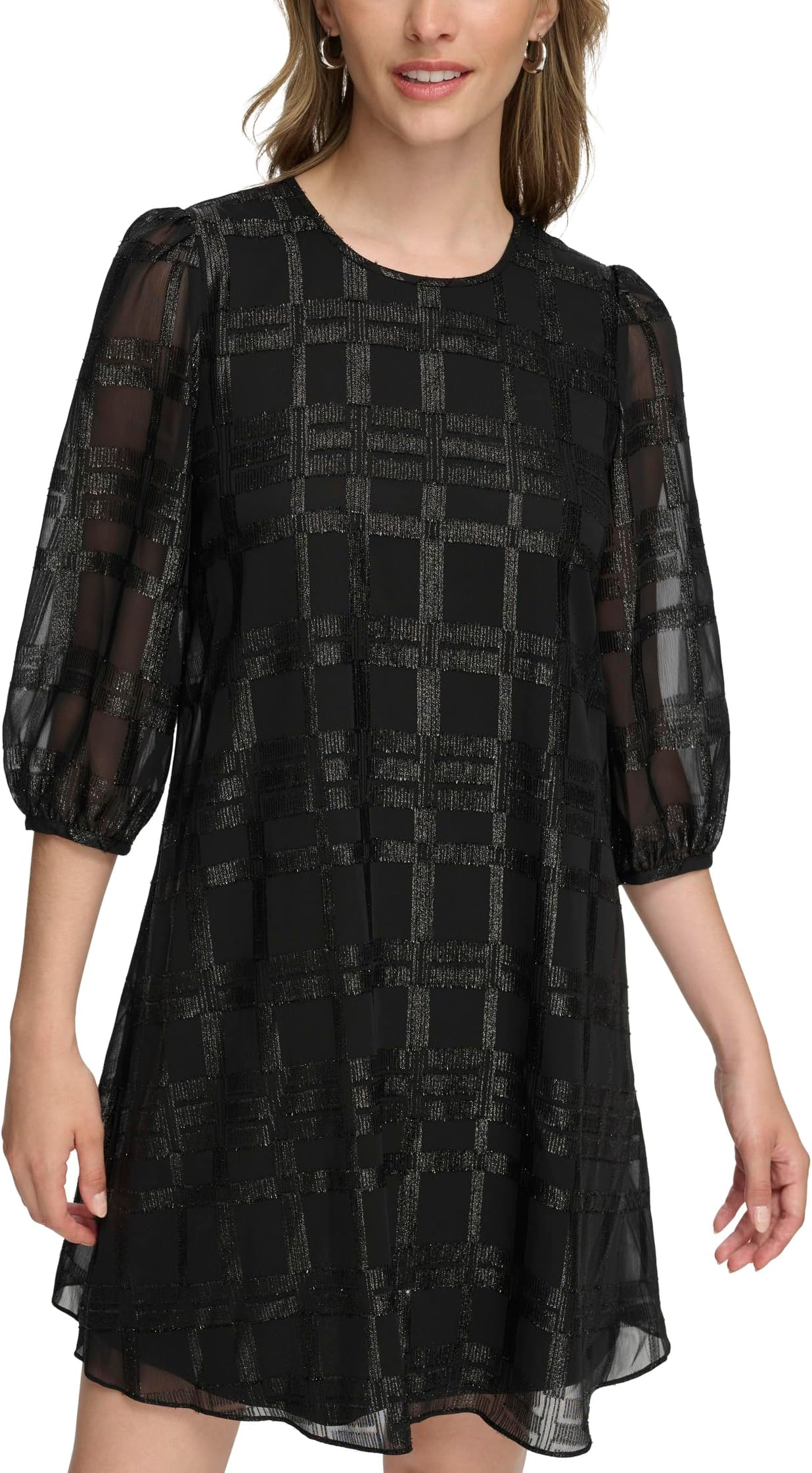 

Платье Calvin Klein Glitter Chiffon Dress, черный