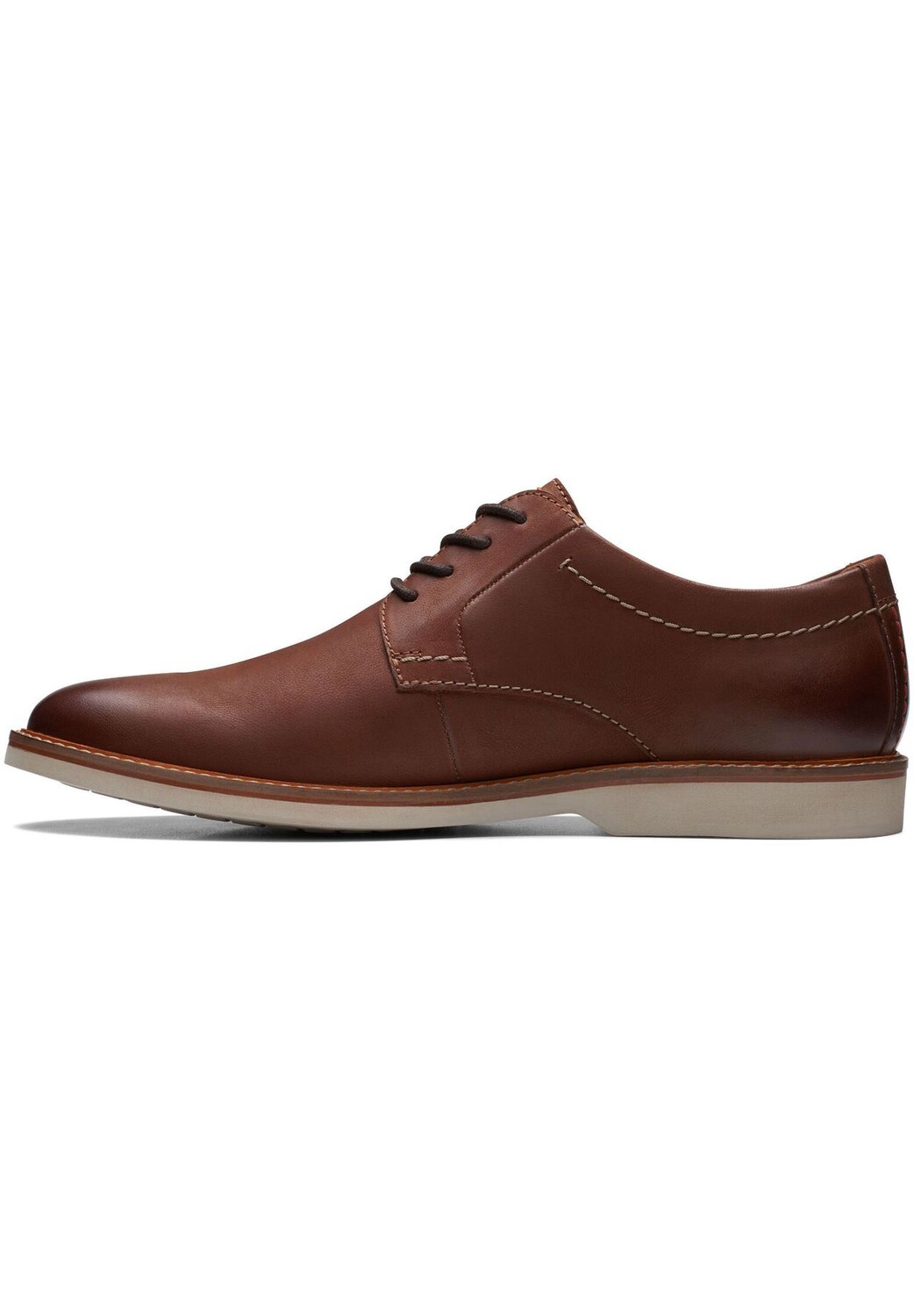 Полуботинки кожаные с тиснением бренда мужские CLARKS, цвет Dark Tan Lea — фото 2