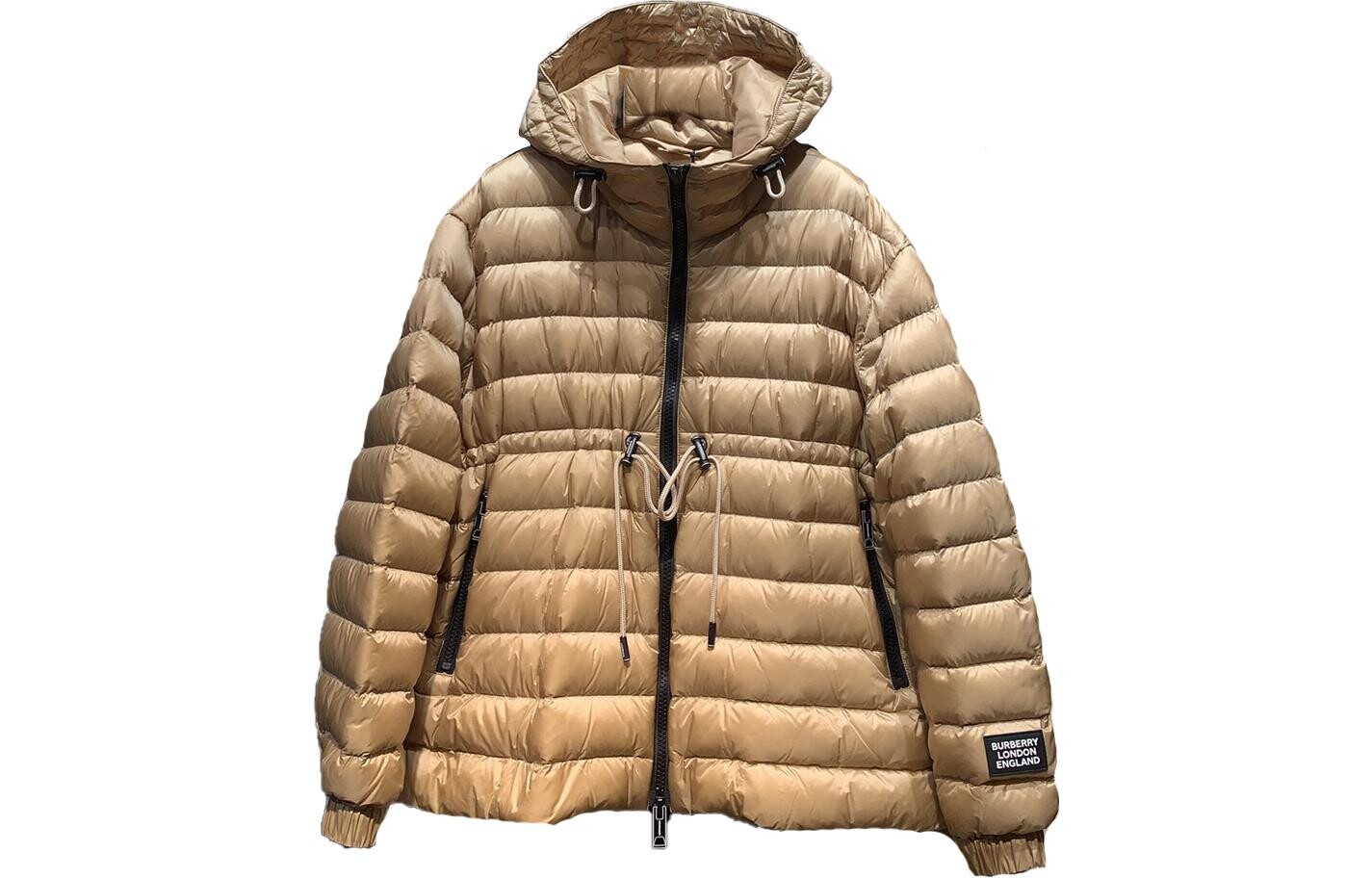 

Пуховик женский Burberry с капюшоном, бежевый