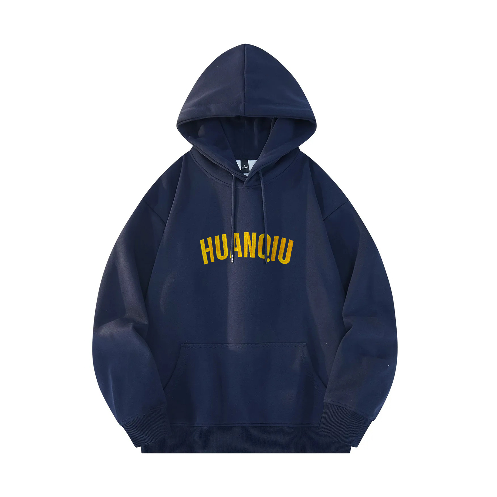 

Толстовка Unisex Hooded Moderate Heavyweight HUANQIU, темно-синий (желтый)[embroidered]