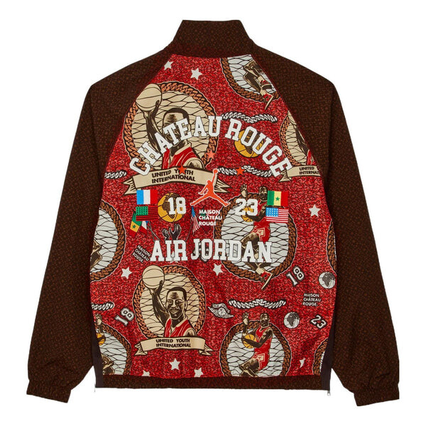 

Куртка Air Jordan x Maison Chateau Rouge Crossover Half Zipper Pullover 'Burgundy Red Brown', красный