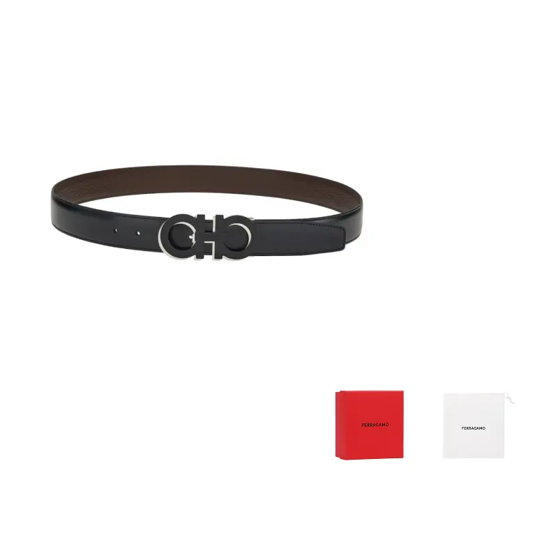 

Ferragamo Реверсивный пояс Gancini, Black
