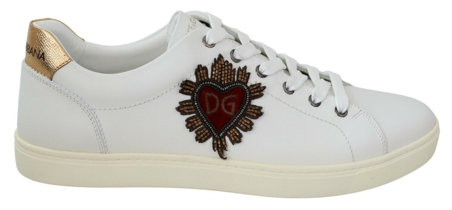 

Элегантные белые кожаные низкие кеды Dolce & Gabbana