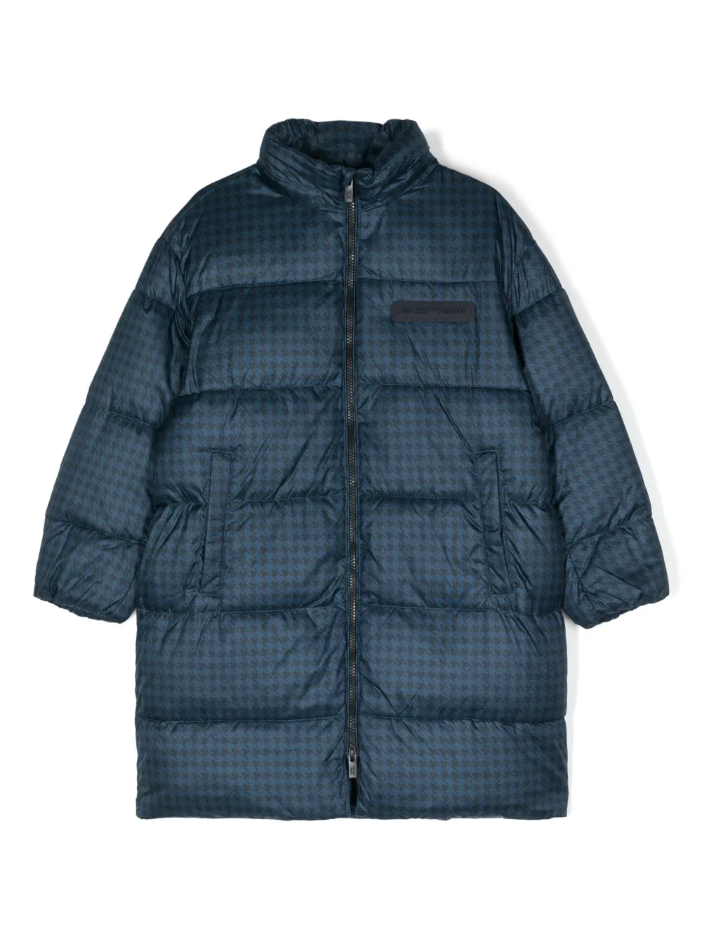 

Стеганая куртка в ломаную клетку Emporio Armani Kids, синий