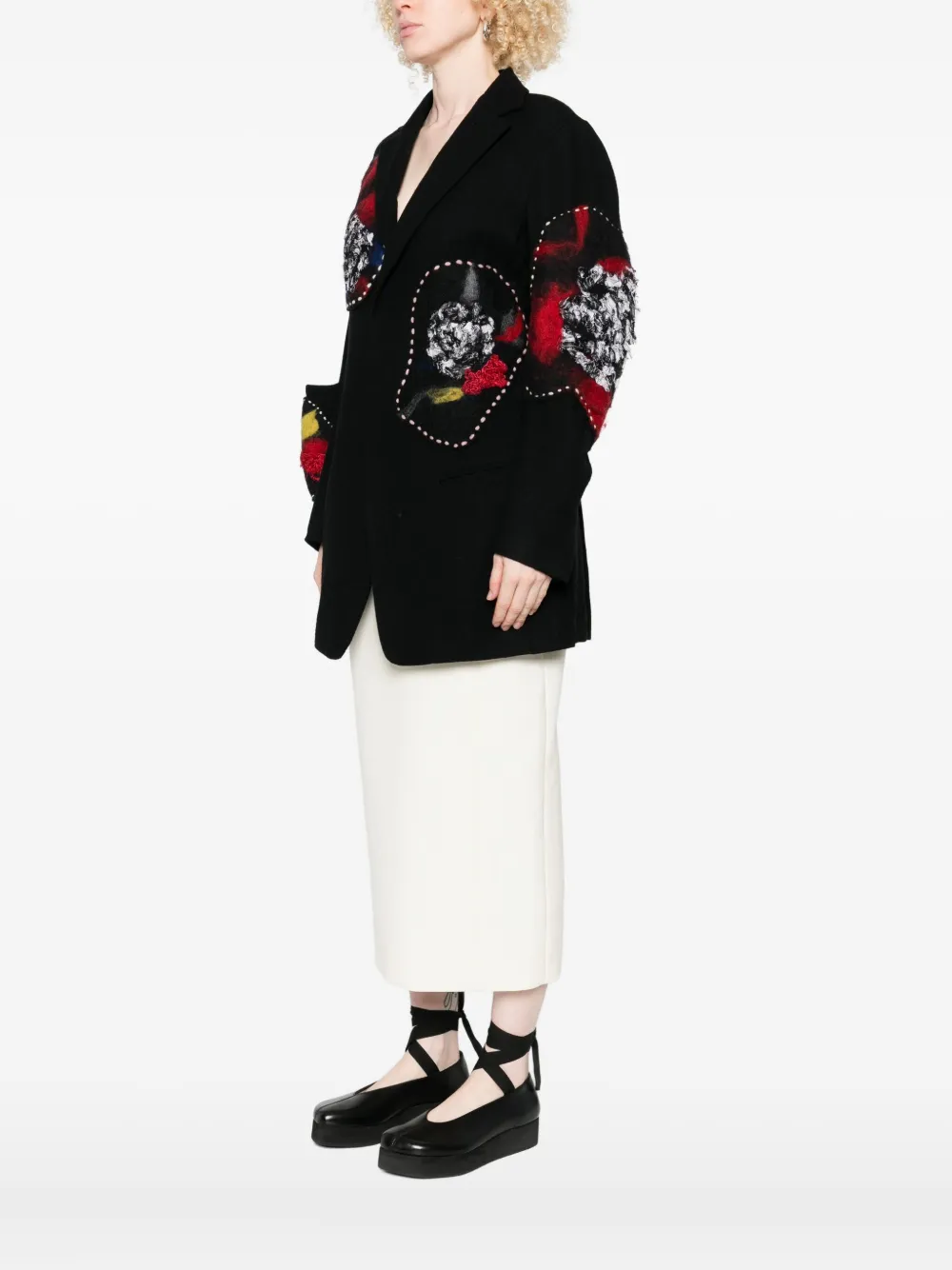 Жакет с шерстяными вставками Yohji Yamamoto, черный — фото 3