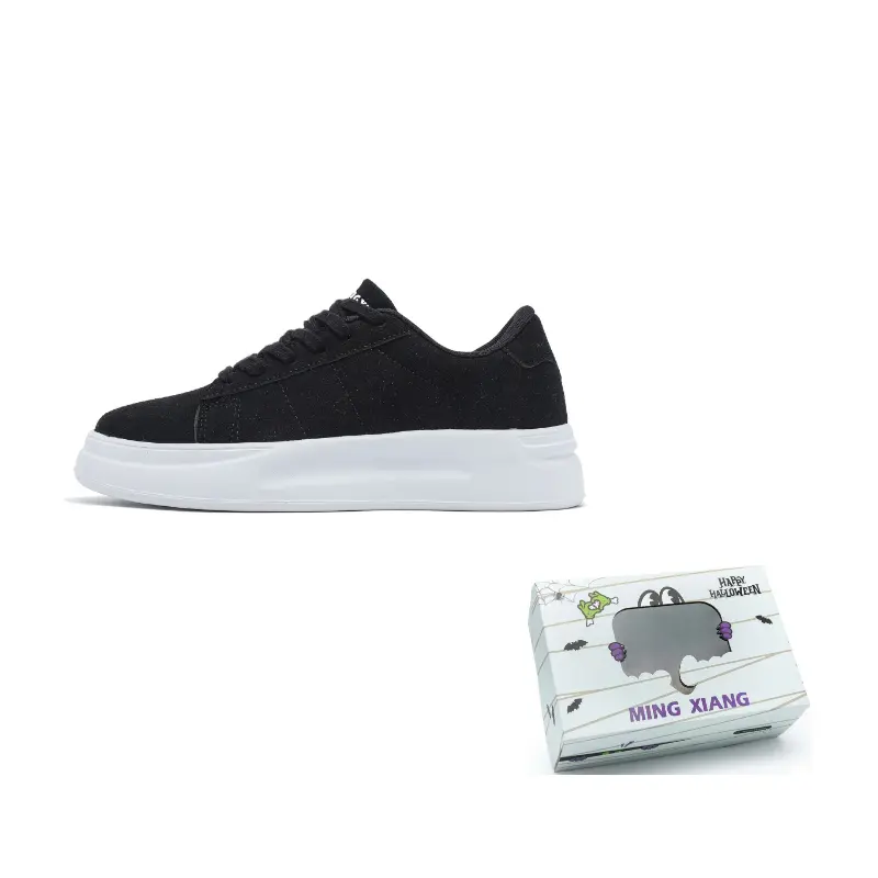 

Singing Износостойкие легкие низкие скейтерские кроссовки на платформе унисекс черные [в упаковке], цвет Black[Packaging Included]