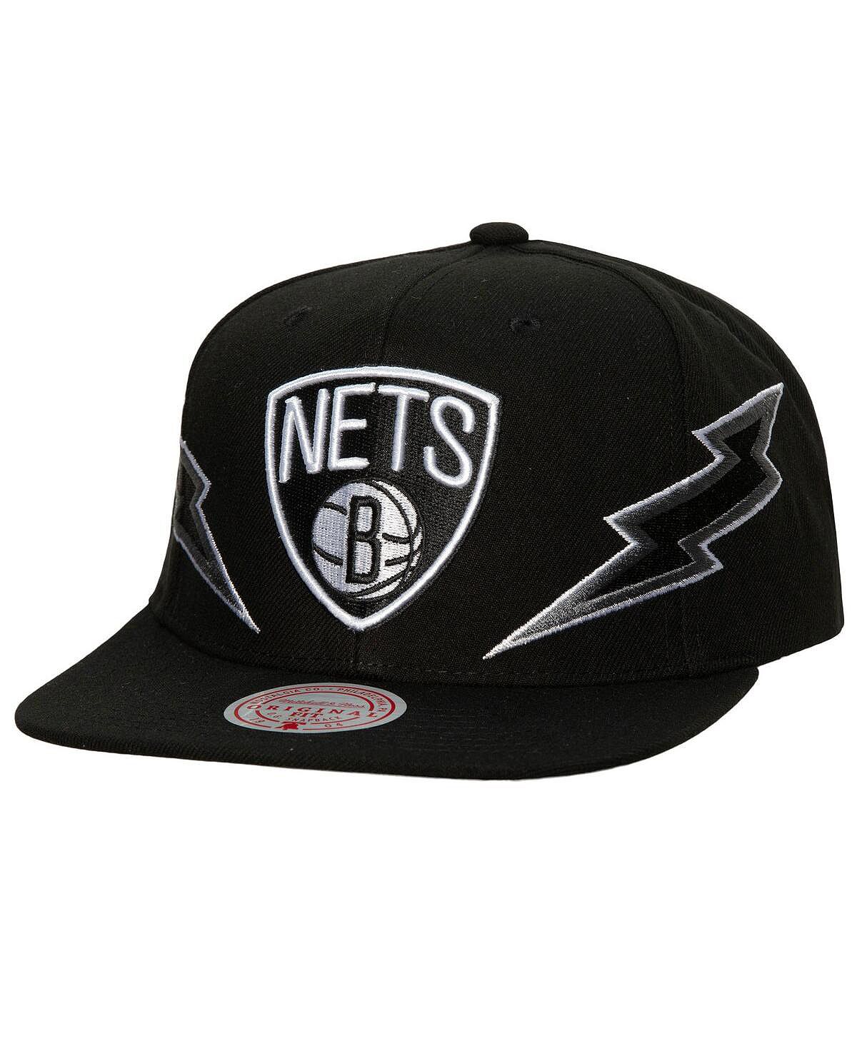 

Мужская черная кепка Brooklyn Nets из твердой древесины Classics Soul Double Trouble Lightning Snapback Mitchell & Ness