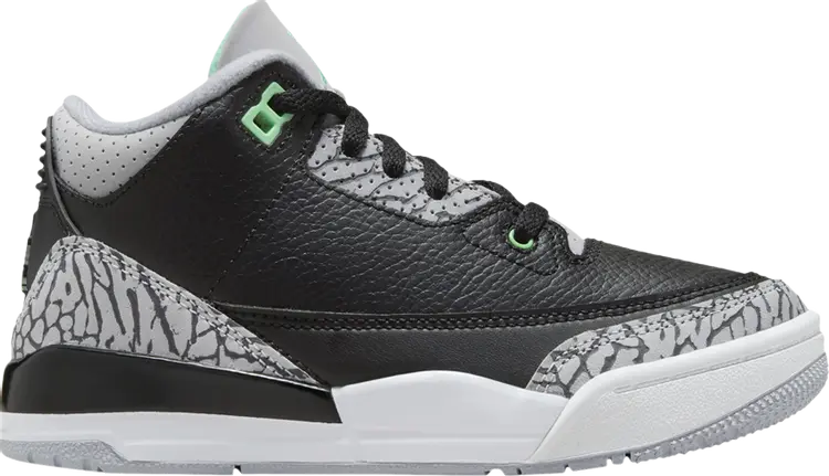 

Кроссовки Air Jordan 3 Retro PS 'Green Glow', черный