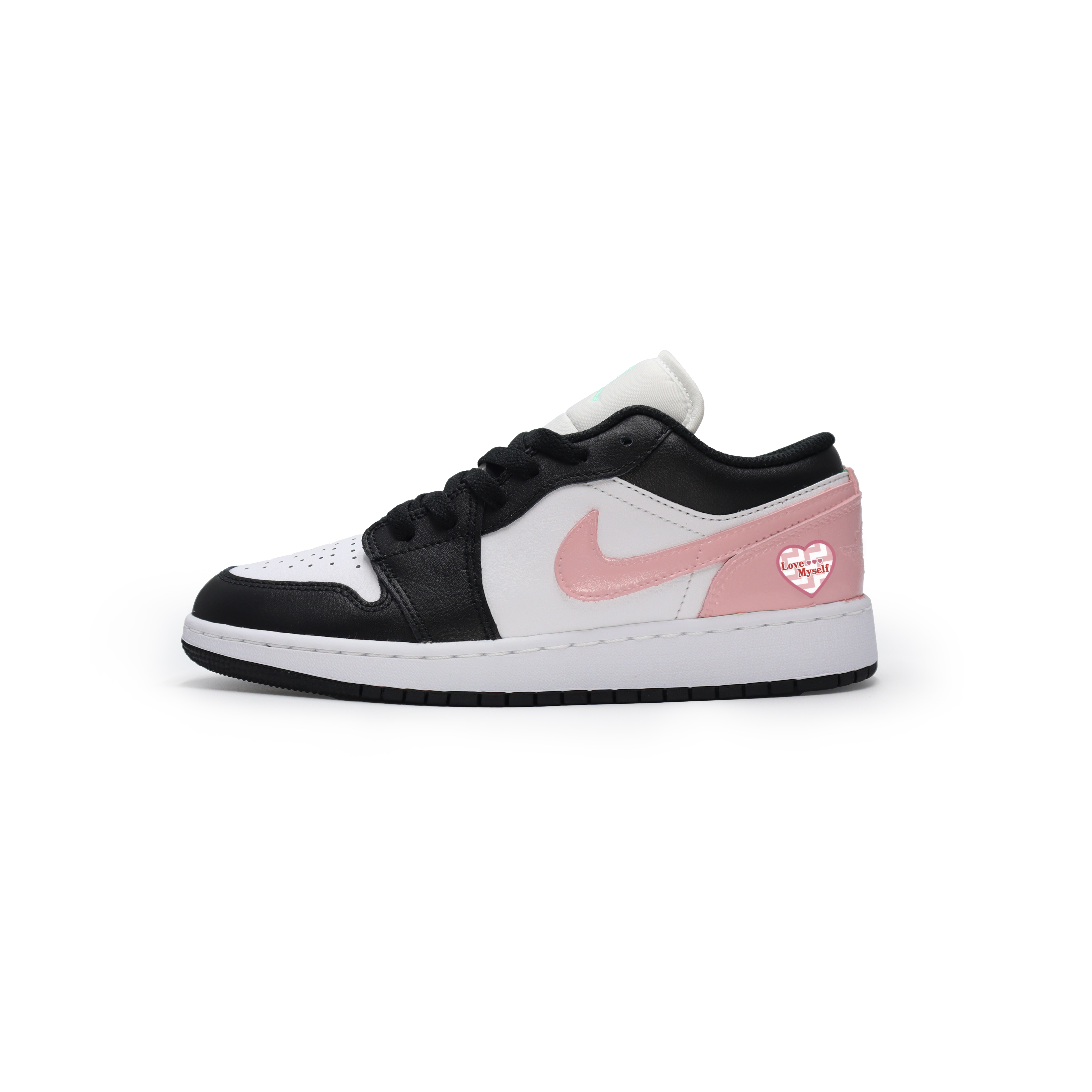 

Кроссовки Air Jordan 1 Skateboarding Shoes Women's Low-top Black/pink, черный