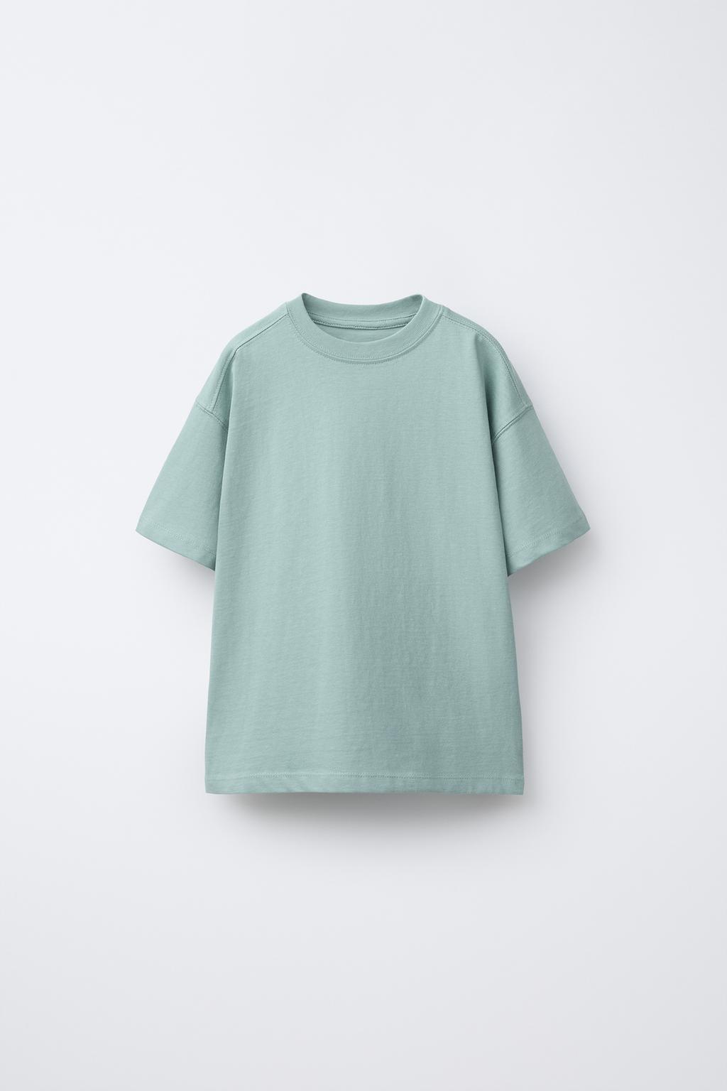 

Простая футболка среднего веса ZARA, цвет Turquoise