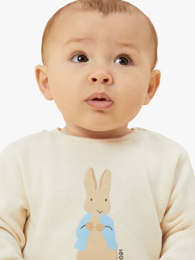 Детская толстовка Peter Rabbit из хлопковой смеси MORI, Panda Cream — фото 2