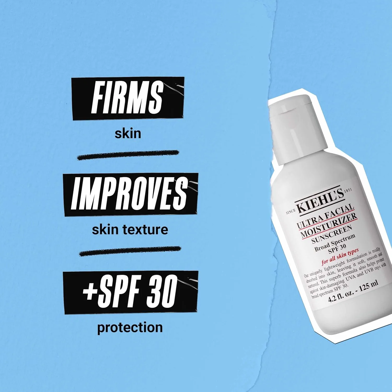 Kiehl's Ultra Facial Moisturizer с SPF 30, увлажняющий крем для лица для всех типов кожи, защита от UVA и UVB, кожа становится мягкой и гладкой, с скваленом, без парабенов, без отдушек 124 мл / 125 мл — фото 4
