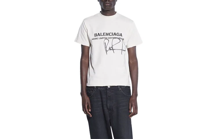 Футболка RuPaul Small Fit Balenciaga, экрю