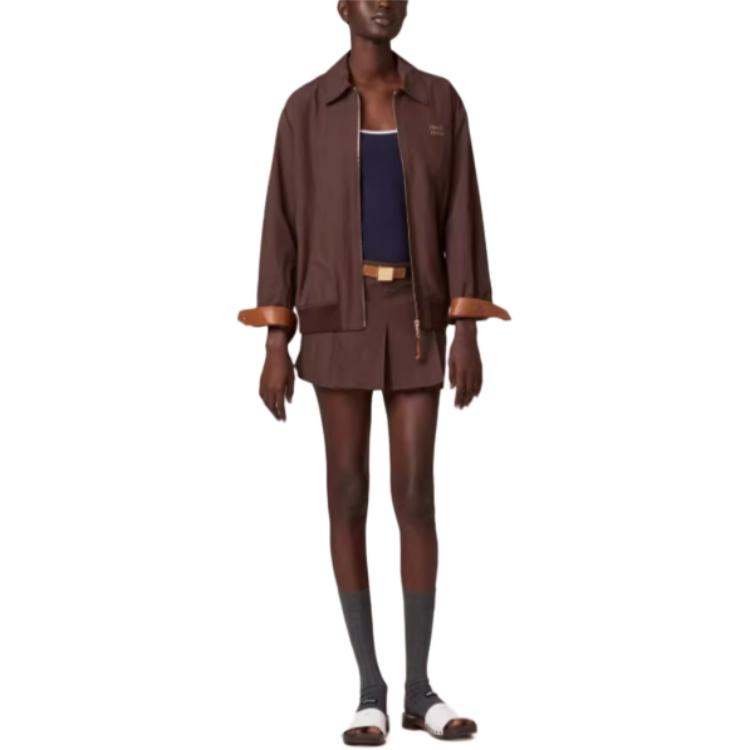 MIU MIU Куртка SS25 женская какао-браун, Cocoa Brown — фото 4