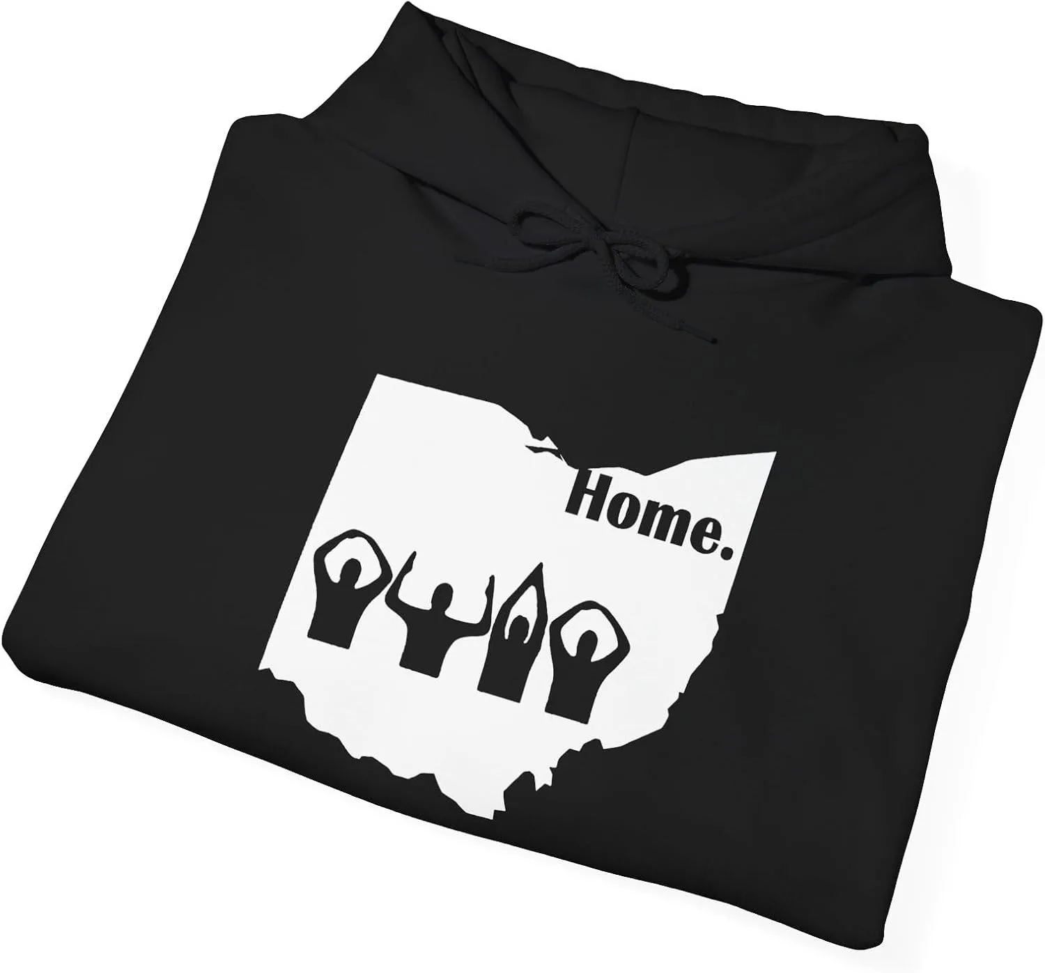 Футболка с капюшоном Ohio Home State Edition, унисекс, из плотной смесовой ткани GENERIC, черный — фото 4
