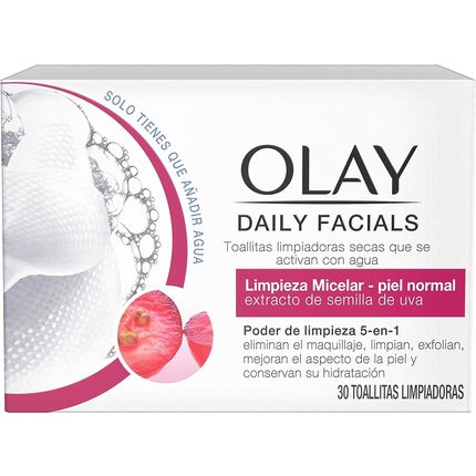 Мицеллярная вода Olay — Ежедневные процедуры для лица -в- , активируемые водой сухие салфетки, мицеллярное — фото 3