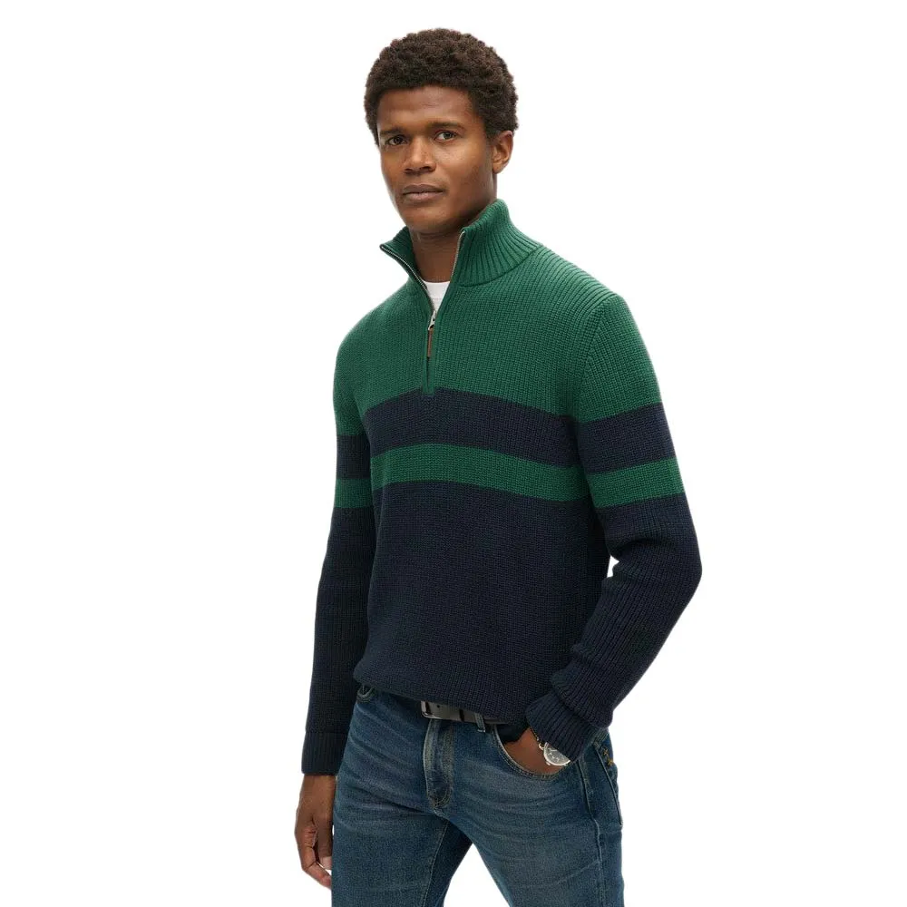 

Свитер Superdry Classics Henley half zip, зеленый