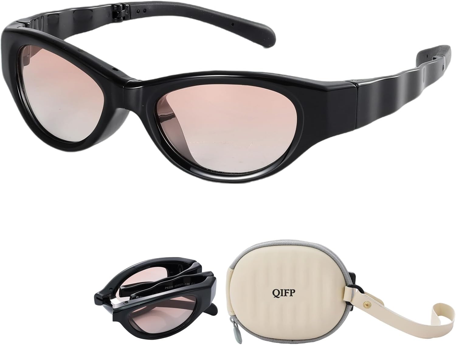 

Ретро поляризованные солнцезащитные очки «кошачий глаз» для женщин и мужчин — легкие модные очки из материала TR90 с обтекаемой формой для занятий спортом на открытом воздухе QIFP, Black - Gradient Tea Tint