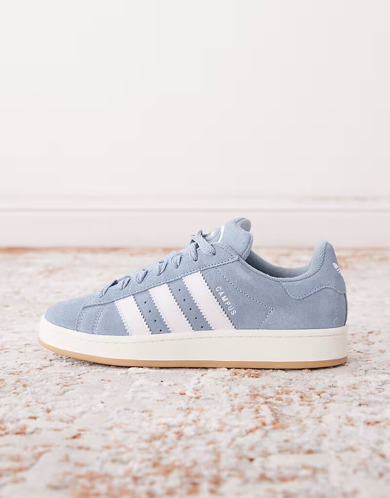 Кроссовки Adidas Originals Campus 00s с резиновой подошвой светло-синего и белого цвета — фото 2