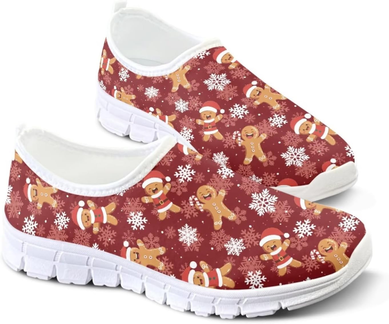 

Легкие женские кроссовки без застежек для ходьбы, унисекс, модные повседневные кеды Fonplted, Gingerbread Man
