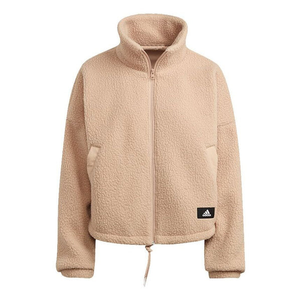 

Куртка wip shp trcltp logo embroidered lamb's wool stand collar jacket apricot color Adidas, бежевый