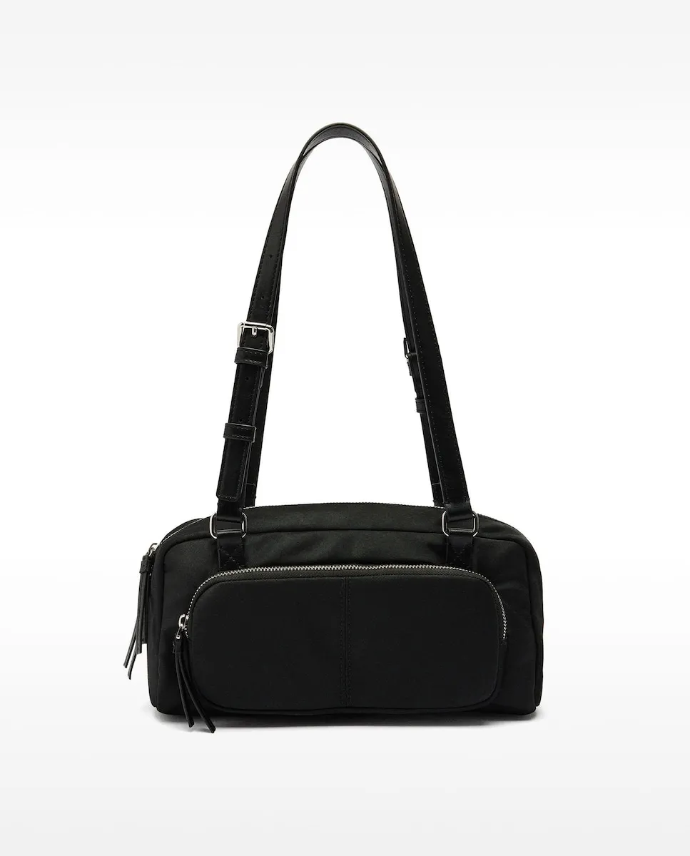 

Прямоугольная сумка через плечо с несколькими отделениями и застежкой-молнией, гладкая Parfois, черный