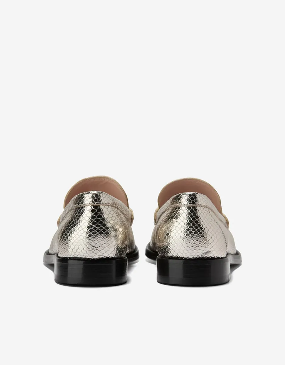 Женские мокасины из тисненой кожи Cole Haan, золотой — фото 3