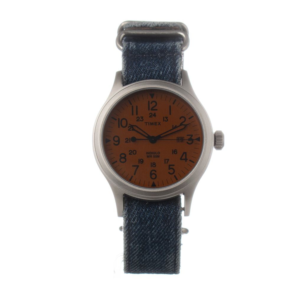 

Синие текстильные часы Timex