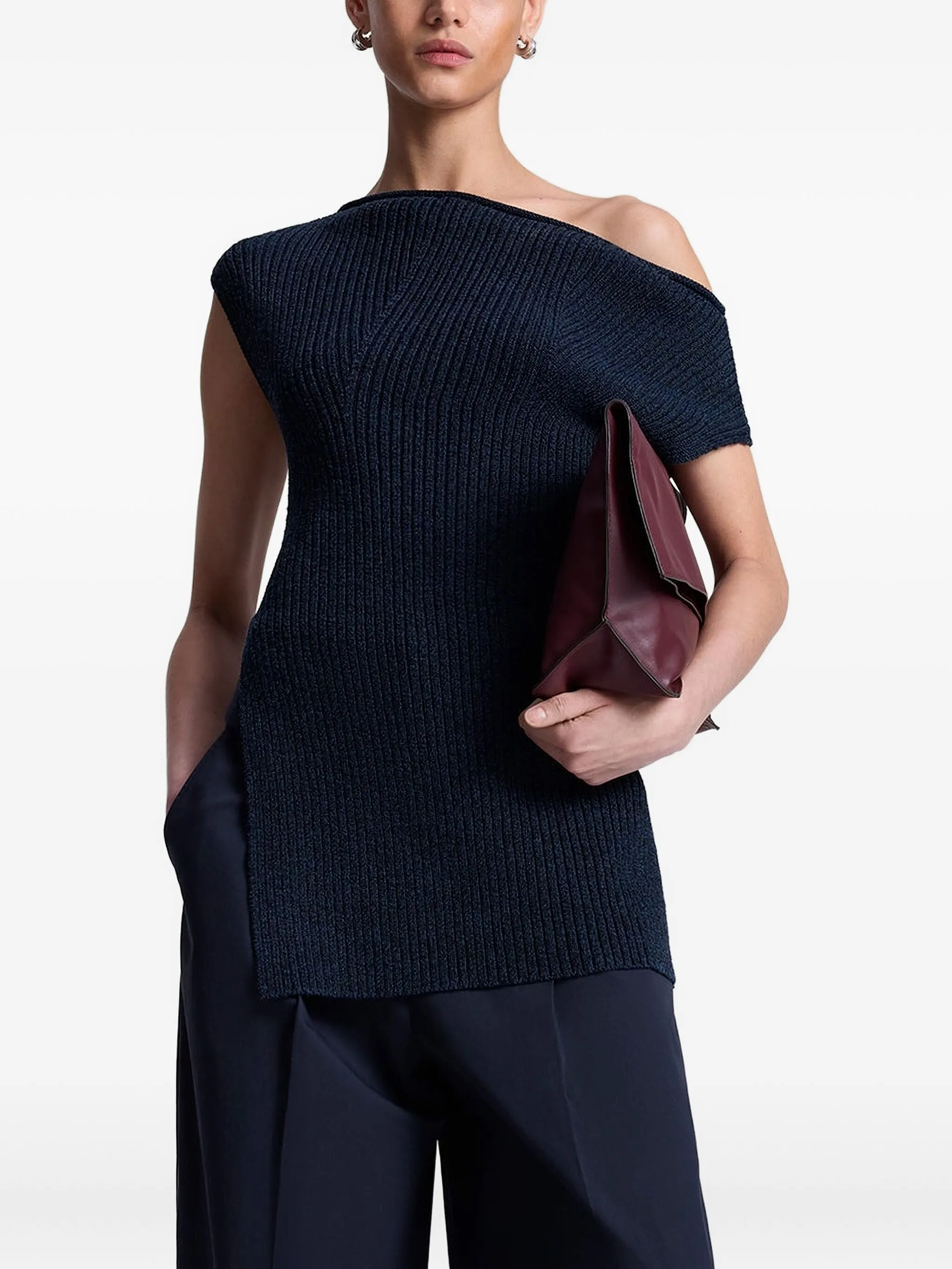 

Асимметричный топ в рубчик Millie A.L.C., синий