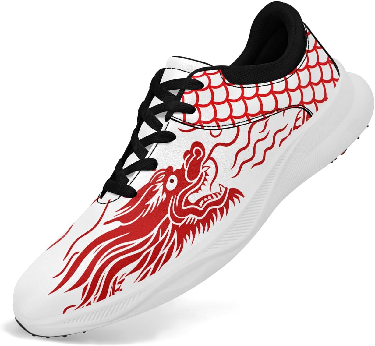

Мужские гольф-туфли Dragon, спортивные кроссовки для гольфа без шипов, противоскользящие, с амортизацией, водонепроницаемые, для ходьбы, для женщин Coolcustomize, белый/красный