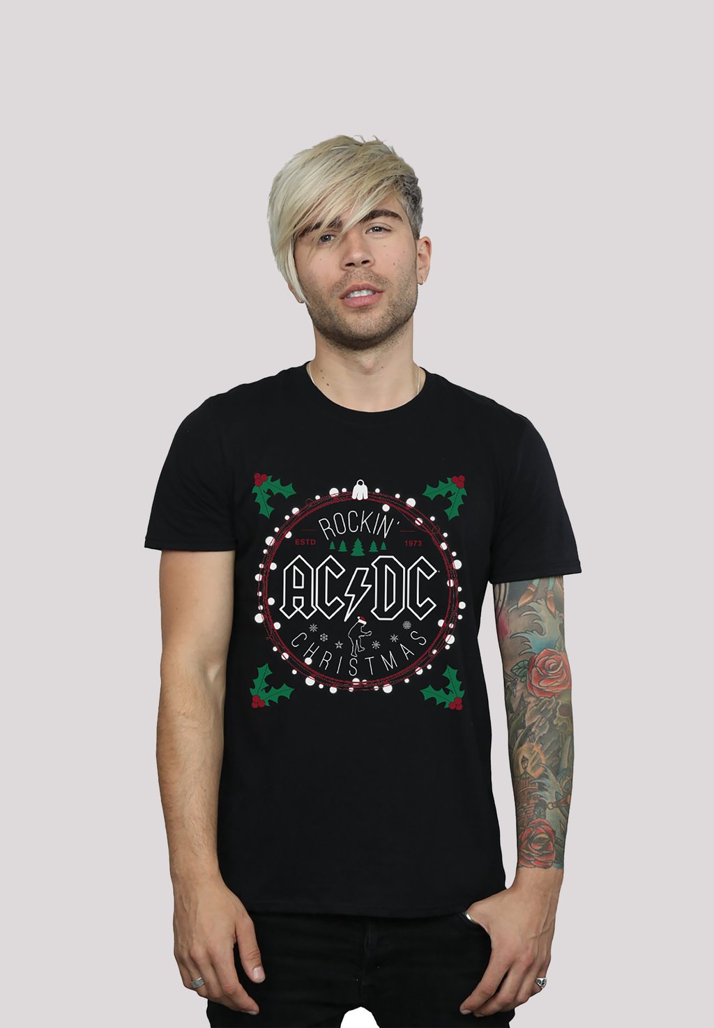 

Футболка с принтом ACDC ROCKIN CHRISTMAS F4NT4STIC, черный