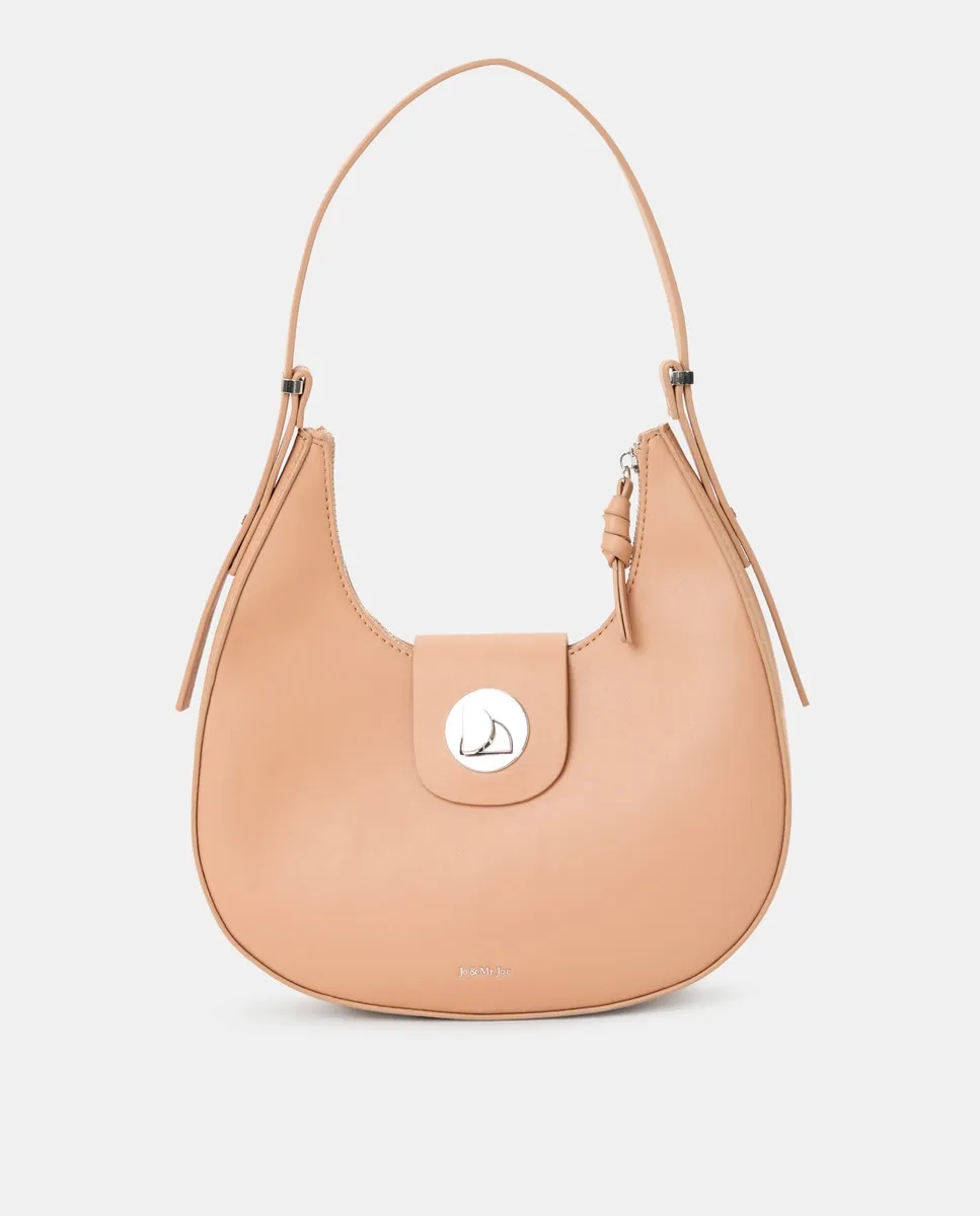 

Сумка-хобо с застежкой Jo & Mr. Joe, бежевый
