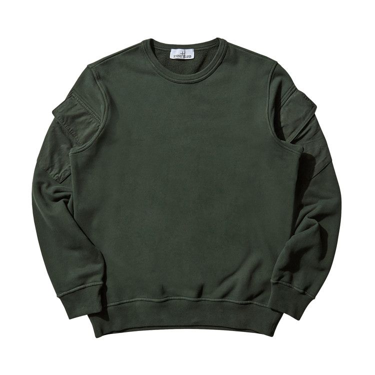 

Толстовка Stone Island Solid Color Arm Patch Sweatshirt, Juniper