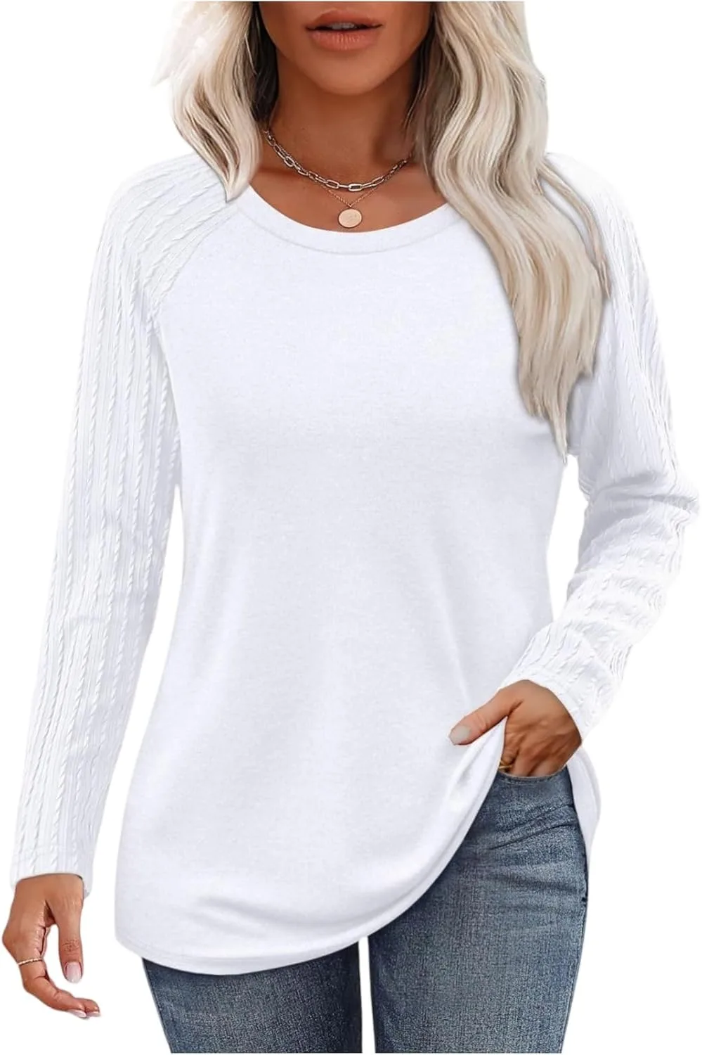 

FQZWONG женская футболка с длинным рукавом, оверсайз, 2025