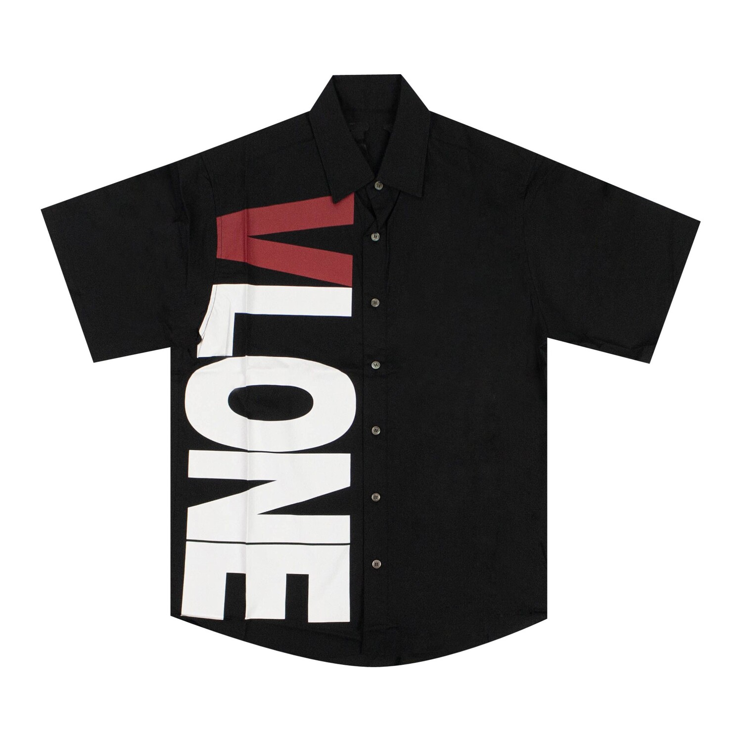 

Рубашка с коротким рукавом Vlone на пуговицах сбоку, черная