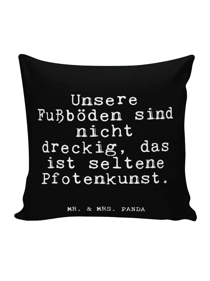 

Подушка Mr & Mrs Panda 40x40 Unsere Fußböden sind nicht, черный