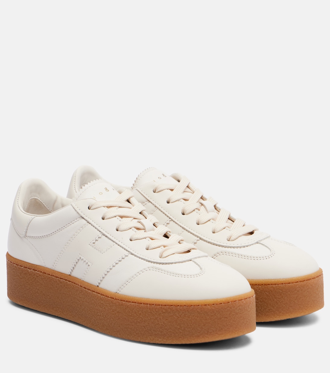 Кроссовки на платформе из кожи H681 Hogan, Yogurt