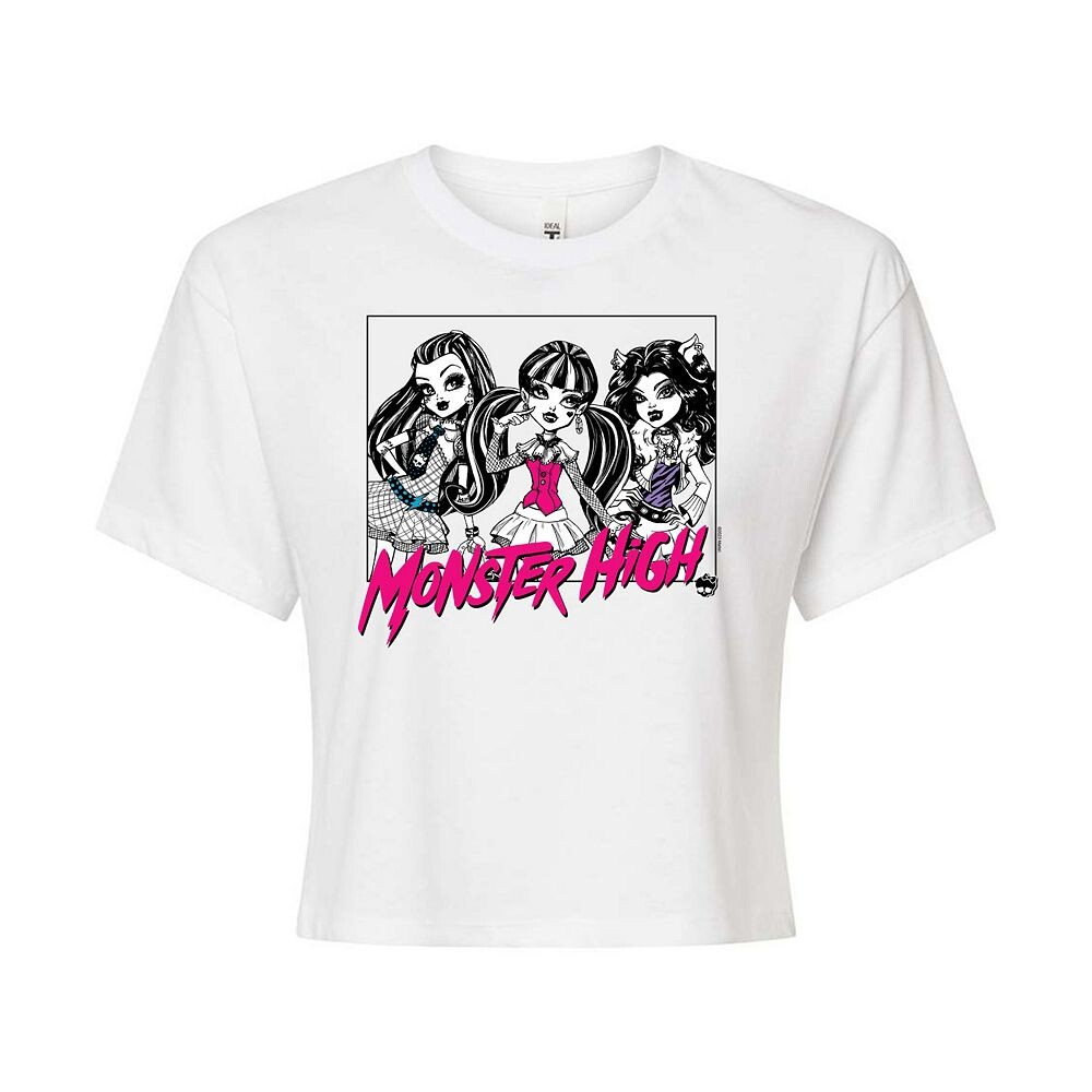 

Укороченная футболка с рисунком Monster High для юниоров Monster High Trio Licensed Character, белый