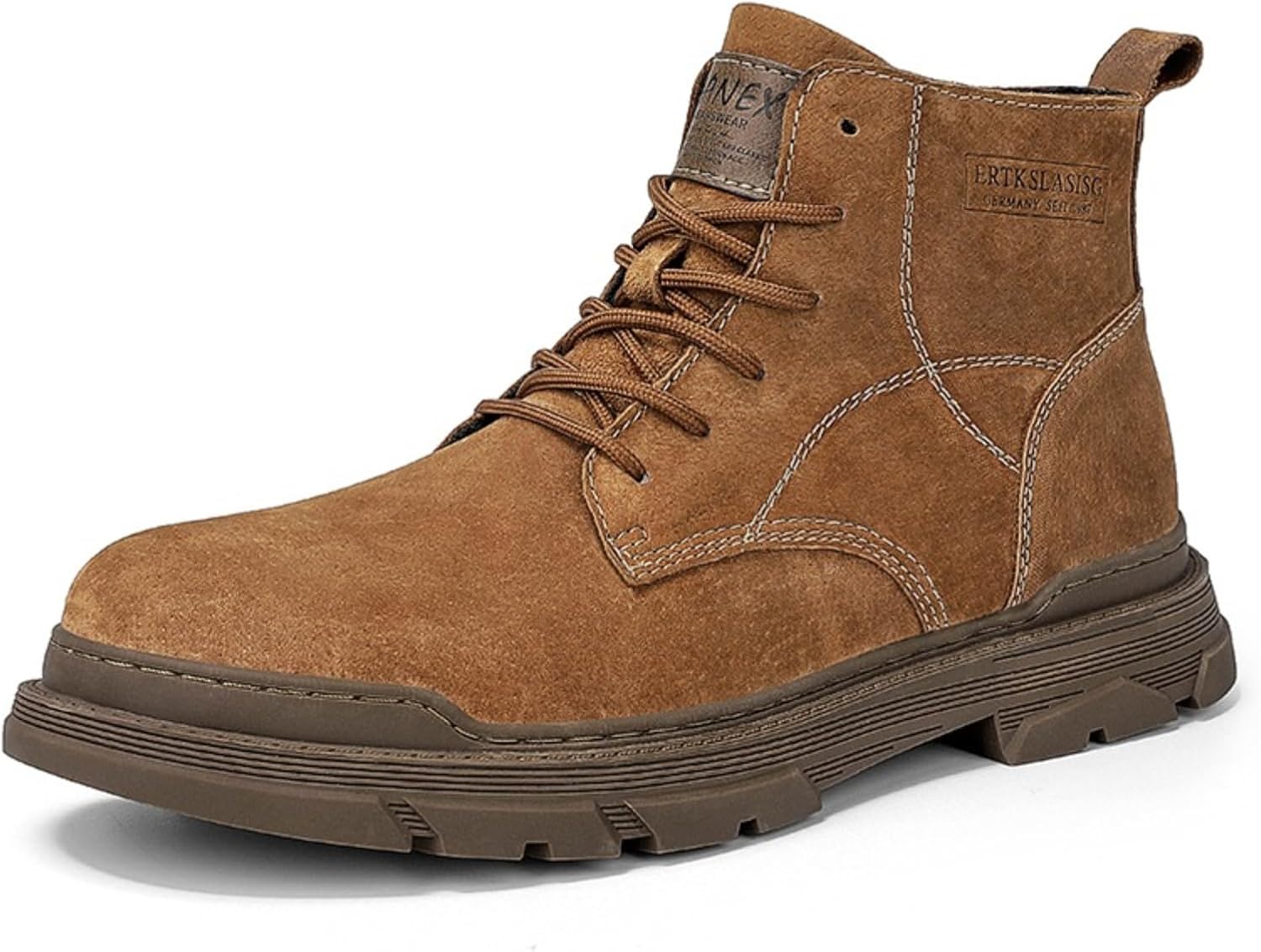 Мужские ботинки Чукка на шнуровке из натуральной кожи, классический носок, платформа, массивный каблук, удобные, нескользящие, повседневные, ретро, для мотоциклов, для ежедневного ношения, офиса, вечеринок, прогулок и вождения Jingsmnx, коричнев...