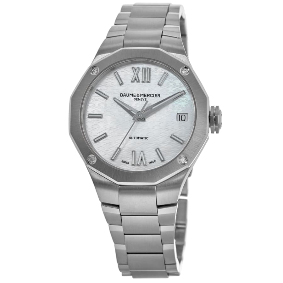 

Женские часы Baume & Mercier Riviera с перламутровым циферблатом и бриллиантами из стали 10663, цвет mother of pearl