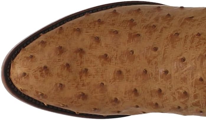 Мужские ботинки Dan Post Mens Gehrig Ostrich с вышивкой, с круглым носком, на среднем голенище - коричневые — фото 4