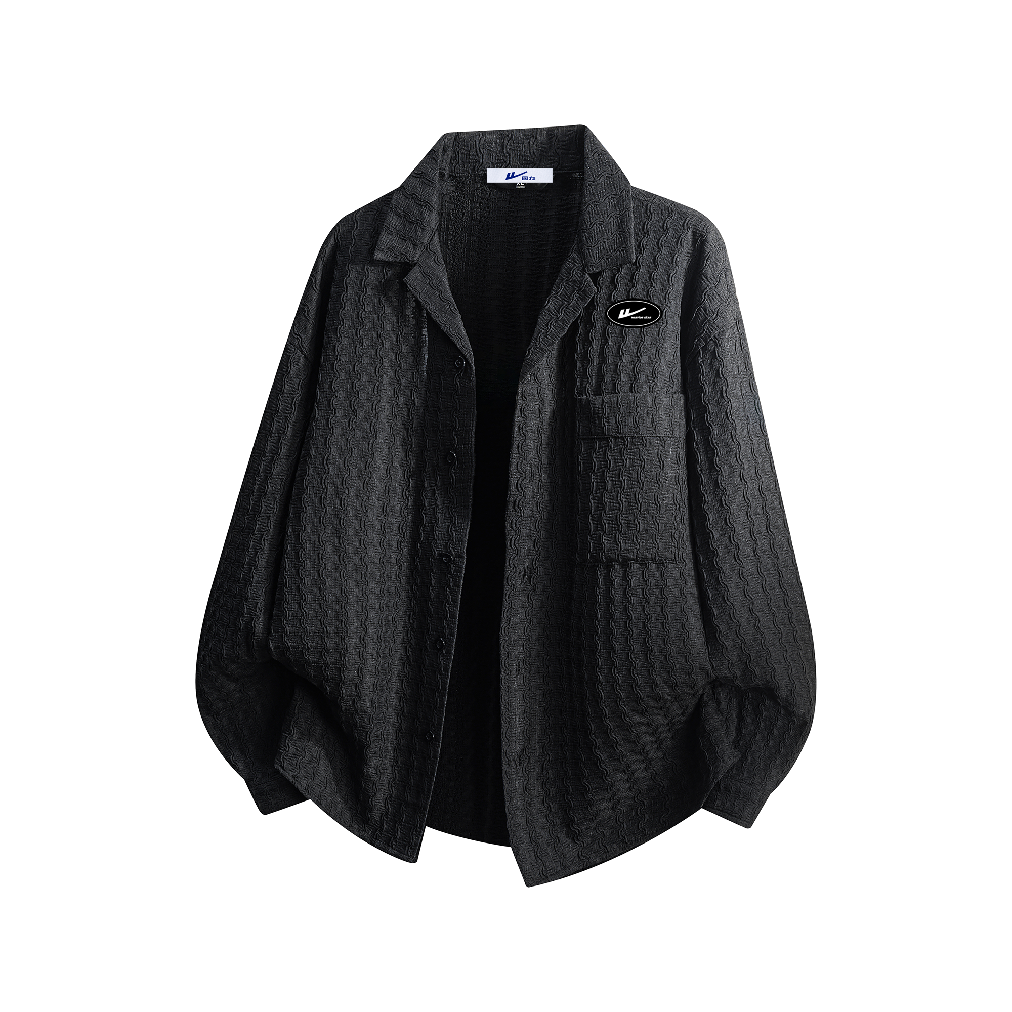 

Рубашка Unisex Lapel Moderate Others WARRIOR, черный (diy badge)